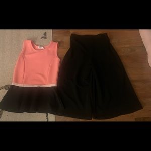 Girls Size 10 Palazzo Pants Outfit With Peplum Top